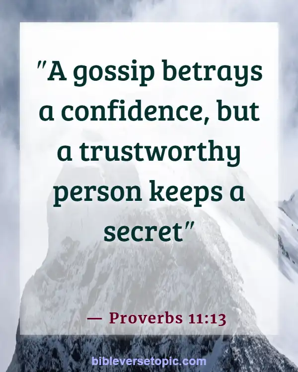 Bible Verses About Friendship And Trust (Proverbs 11:13)
