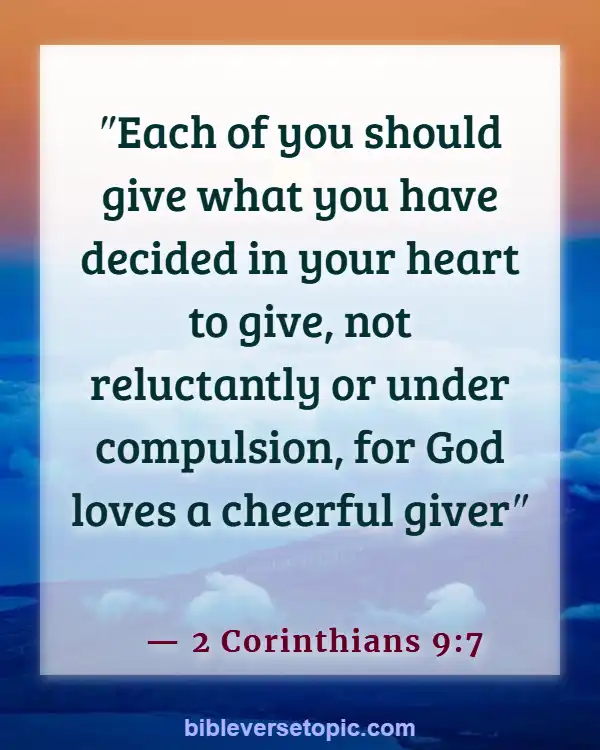 Bible Verses About Saving Money (2 Corinthians 9:7)