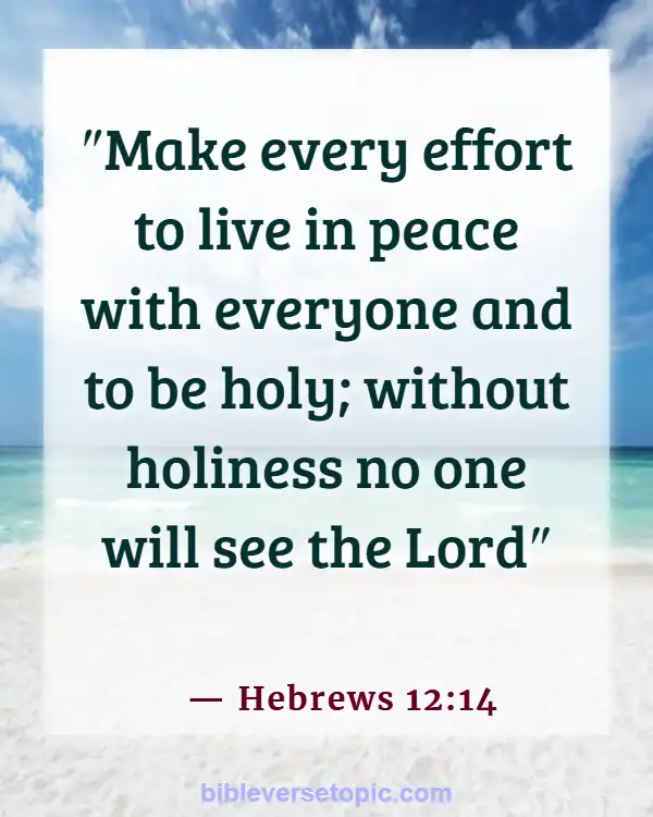 Bible Verses About worship The Lord In The Beauty Of Holiness (Hebrews 12:14)