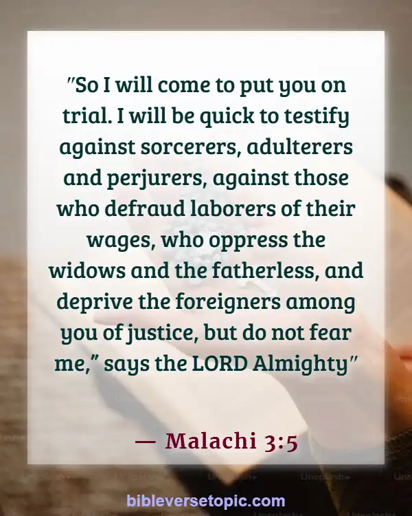 Consequences Of Sleeping With Another Man's Wife Bible Verse (Malachi 3:5)