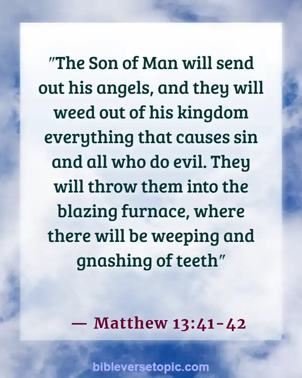 Bible Verses About The Wicked Being Punished (Matthew 13:41-42)