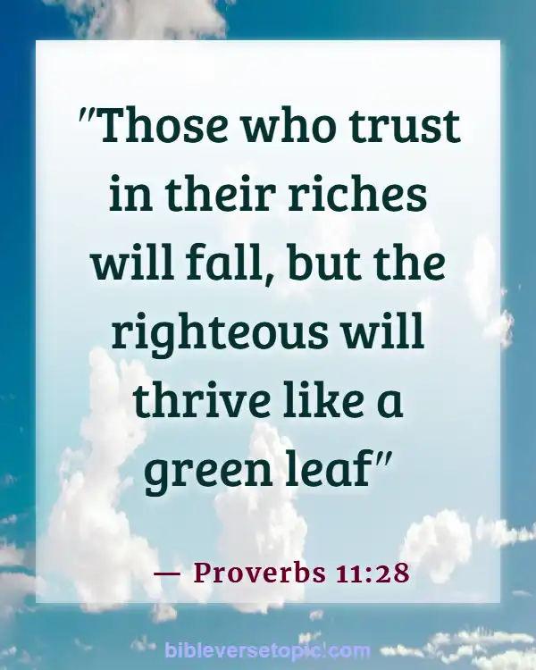 Bible Verses About Saving Money (Proverbs 11:28)